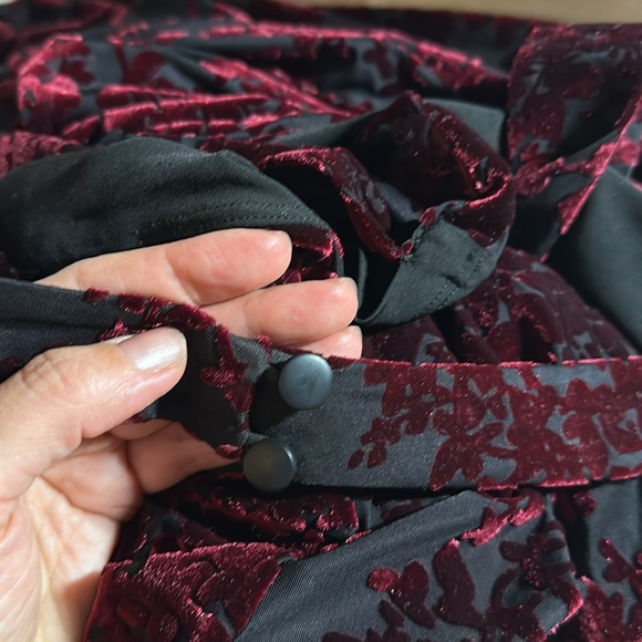 DRESS THE POPULATION Erica Velvet Maxi Wrap Dress Gown Hi Low Hem Sz Med - $178 - Picture 12 of 13